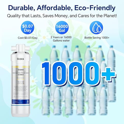 Stokk UR30 Under Sink Water Filter, Reduces Chlorine Bad Taste & Odor, 16000 Gallons Under Counter Water Filter Direct Connect to Kitchen Faucet, NSF/ANSI 42&372 in Saudi Arabia