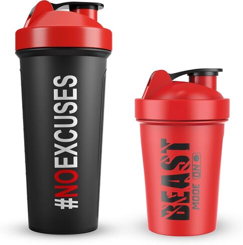 2 PACK Protein Shaker Bottles for Protein Mixes -24 & 20 OZ- Dishwasher Safe Shaker Cups for Protein Shakes - Shaker Cup for Blender Protein Shaker Bottle for Shakes Protein Shake Blender in Saudi Arabia