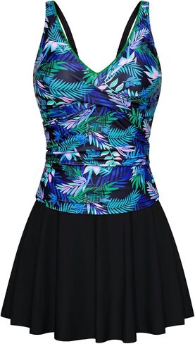 Kate Kasin Tankini Swimsuits for Women Tummy Control v Neck Swimdress ثوب السباحة ثوب السباحة مع تنورة in Kuwait