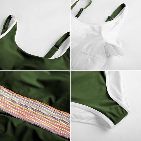 Kate Kasin One Piece Swimsuit for Women Tummy Control Bathing Suit Color Block Drawstring Full Coverage Swimwear in Saudi Arabia