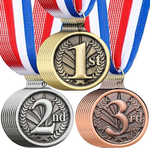 Award Medals 1st 2nd 3rd Place Medals for Awards Winner Medal Gold Silver Bronze Medal with Neck Ribbon Trophy Award for Sports Competitions Party 2 Inches in Kuwait