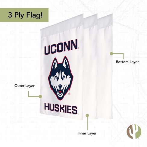 Desert Cactus University of Connecticut UC Garden Flag – 19 x 12 inch Connecticut Huskies Banner, For Outdoor Display and Events (Design O) in Saudi Arabia