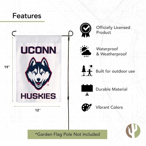 Desert Cactus University of Connecticut UC Garden Flag – 19 x 12 inch Connecticut Huskies Banner, For Outdoor Display and Events (Design O) in Saudi Arabia