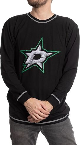 Calhoun NHL Men's Officially Licensed Team Logo French Terry Long Sleeve Raglan Shirt in Saudi Arabia