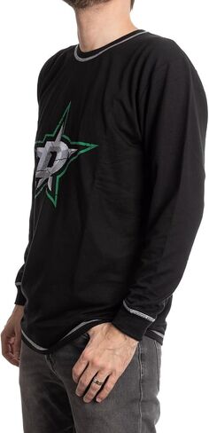 Calhoun NHL Men's Officially Licensed Team Logo French Terry Long Sleeve Raglan Shirt in Saudi Arabia