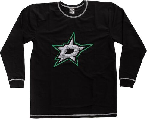 Calhoun NHL Men's Officially Licensed Team Logo French Terry Long Sleeve Raglan Shirt in Saudi Arabia