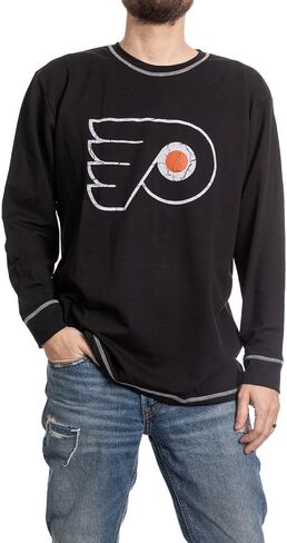 Calhoun NHL Men's Officially Licensed Team Logo French Terry Long Sleeve Raglan Shirt in Saudi Arabia