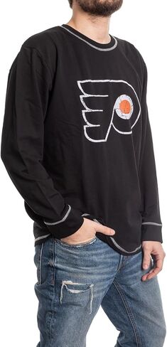 Calhoun NHL Men's Officially Licensed Team Logo French Terry Long Sleeve Raglan Shirt in Saudi Arabia
