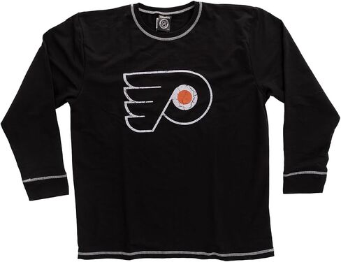 Calhoun NHL Men's Officially Licensed Team Logo French Terry Long Sleeve Raglan Shirt in Saudi Arabia