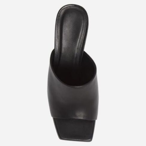 Womens Platform Chunky Heels Mules Square Open Toe High Heeled Sandals Slip On Slides Dress Shoes in Kuwait