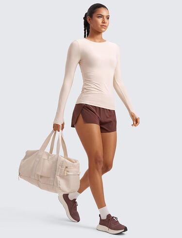 CRZ YOGA Womens Cloudweight Long Sleeve Workout Tops Lightweight Athletic Basic Shirts Soft Casual T-Shirt with Thumb Hole in Saudi Arabia