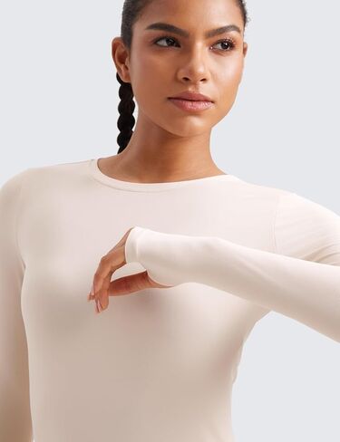 CRZ YOGA Womens Cloudweight Long Sleeve Workout Tops Lightweight Athletic Basic Shirts Soft Casual T-Shirt with Thumb Hole in Saudi Arabia