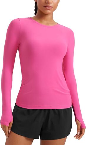 CRZ YOGA Womens Cloudweight Long Sleeve Workout Tops Lightweight Athletic Basic Shirts Soft Casual T-Shirt with Thumb Hole in Saudi Arabia
