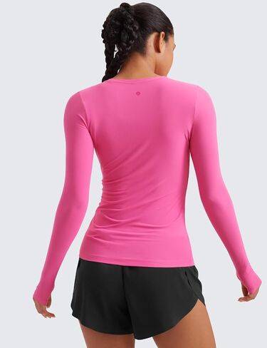 CRZ YOGA Womens Cloudweight Long Sleeve Workout Tops Lightweight Athletic Basic Shirts Soft Casual T-Shirt with Thumb Hole in Saudi Arabia