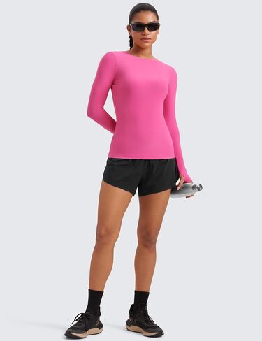 CRZ YOGA Womens Cloudweight Long Sleeve Workout Tops Lightweight Athletic Basic Shirts Soft Casual T-Shirt with Thumb Hole in Saudi Arabia