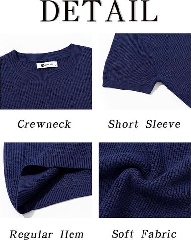 Runcati Mens Knit Short Sleeve T-Shirts Casual Crewneck Cotton Stretch Pullover Tees Summer Textured Tops in Saudi Arabia