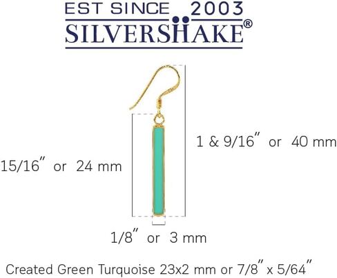 Silvershake Stone Inlay White Gold Plated or 18K Gold Plated 925 Sterling Silver Long Stick Dangle Hook Earrings Jewelry for Women in Kuwait