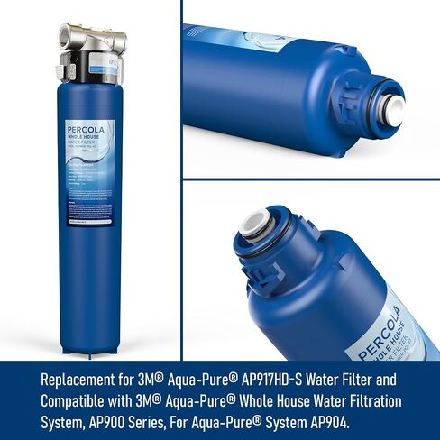مرشح المياه AP917HD-S ، متوافق مع Aqua-Pure® AP917HD-S كامب رواسب الرسل/مرشح CTO لنظام 3M® Aqua-Pure® AP904 ، مثبط W/المقياس (حزمة واحدة) in Kuwait