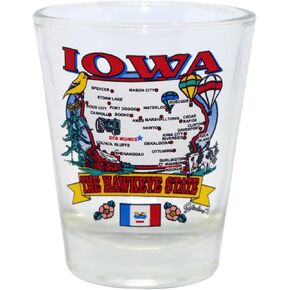 Iowa State Elements Map Shot Glass