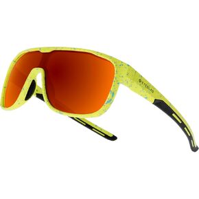 MARS One-Piece Lifestyle Outdoor Polarized sunglasses UV400 Anti-Seawater Women Men Adult Teenager Running Fishing Hiking Sports (Lime Green)