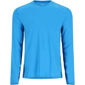 Simms SolarFlex Crewneck Long Sleeve Fishing Shirt for Men: UPF 50+ Sun Protection, Quick-Dry, Odor-Resistant (Seaport/Bright Blue, X-Large)