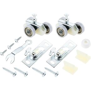 2 Pack Sliding Pocket Door Hardware Kit, Sliding Door Top Hanger Rollers Wheels Compatibile with Johnson Part 1125 & 1500 Hardware Kit with Pocket Door Wrench and Screws, 200lbs Capacity