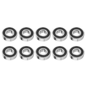 Hilitand 10pcs Ball Bearings 6204-2RS Deep Ball Bearing, High Speed Double Sided Seal Raceway Bearing 17x47x14mm