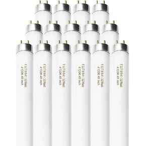 15 Pack F32T8/841 Fluorescent Light Bulb Coolwhite 32 Watt, T8 Bulbs 48 Inch 4 Foot Fluorescent Tube, 2900 Lumens G13 Medium 4100K Bi-Pin Base