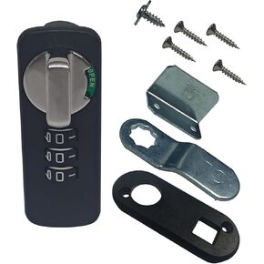 Combination Lock Keyless Password Lock for Cabinets Drawers Bedroom Doors 3 Digit Combination Lock DIY Single-Door Lock (Black)