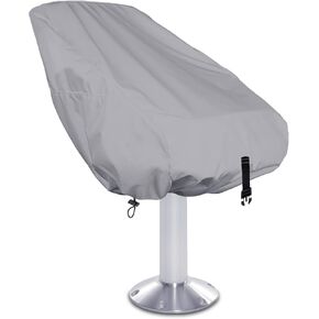 Boat Seat Cover,900D Pontoon Boat Seat Cover, UV Resistant Waterproof Captains Chair Boat seat Cover, Our Boat Seat Cover Protects Your Seat from The Elements,24W x 22W x 25H inch, Grey