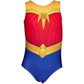 Destira Super Hero Gymnastic Leotard for Girls, Red Yellow and Blue Super Woman Practice Leo