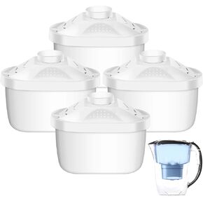 4 Pcs Alkaline Water Filter Replacement Alkaline Water Pitcher Replacement Cartridge for Improve Alkaline, Healthy Drinking Water
