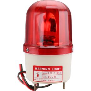 Baomain Warning Lamp Alarm Buzzer LTE-1101J DC 24V 10W Industrial Red Rotary Light