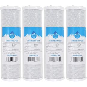 4-Pack Replacement for Compatible with Proline Proline Plus Activated Carbon Block Filter - Universal 10 inch Filter Compatible with Proline Plus Five Stage RO System - Denali Pure Brand