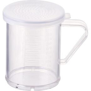 Winco Winware 10-Ounce Polycarbonate Dredge with 3 Snap-on Lids, 1 Count (Pack of 1), Plastic