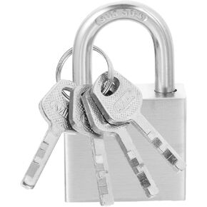 Anti-Theft Lock Stainless Steel Keyed Padlock with 3 Keys Solid Brass Lock Small Metal Padlock Locker Baggage Locks with Key for Sheds, Storage Unit School Gym Locker, Fence, Toolbox, Hasp Storage