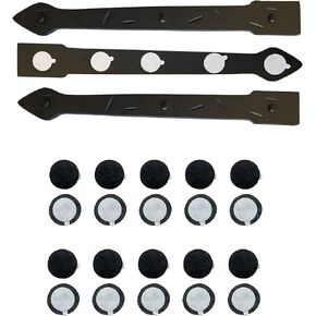 The Rustic Express - Round, Self-Adhesive Clavo & Strap Kit - Decorative Clavos for Fiberglass, Wood, Metal Doors & Garage Doors - 3 Straps (18"), 20 Clavos (1") - Black