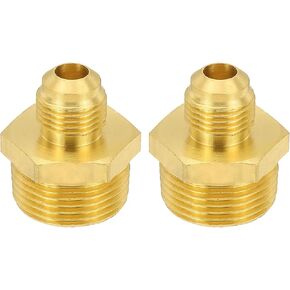 PATIKIL Brass Flare Coupling Fitting, 4 Pcs 3/4" Male NPT x 3/8" Male Flare Thread Brass Pipe Fitting Half-union Connector Tubing Adapter Coupler for Propane, Fuel, Oil, Gas Systems