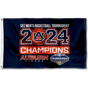 College Flags & Banners Co. Auburn 2024 SEC Basketball Tournament Champions 3x5 Grommet Flag