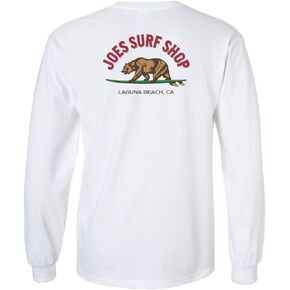 Joe's USA Bear Logo Long Sleeve Shirt-M-White/c