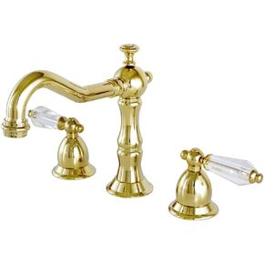Kingston Brass KS1972WLL Wilshire Widespread Lavatory Faucet Pop-Up, 7-1/2" in Spout Reach, Polished Brass