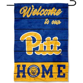 College Flags & Banners Co. Pittsburgh Panthers Welcome to Our Home Double Sided Garden Yard Flag