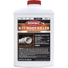 Roebic K-77 Root Killer: Clears Pipes, Stops New Growth, Works for Sewer and Septic Systems - 32 Ounce
