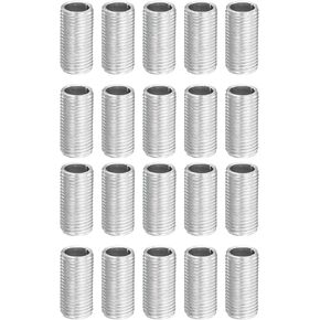 YOKIVE 20 Pack Lamp Pipe Nipple, 2cm Length M10 Thread 1mm Pitch Zinc Plated Pipe Lamp Parts, Great for Light Fittings