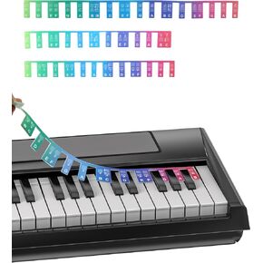 Piano Notes Guide for Beginner, 88-Key Full-Size, Removable Piano Keyboard Note Labels, thicken Made of Silicone,Piano Key Music Notes Letter Label,No Need Stickers, Reusable.gradient color