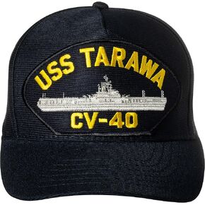 Artisan Owl United States Navy USS Tarawa CV-40 Aircraft Carrier Ship Emblem Patch Hat – Adjustable Baseball Cap (Navy Blue)