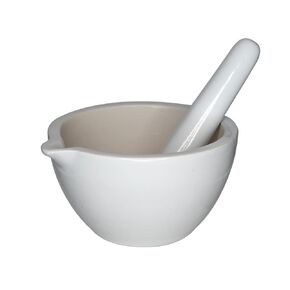 4-13023 Porcelain Mortar and Pestle, 160 mm D x 500 mL