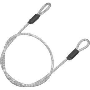 Safety Lock Cable 8mm Braided Stainless Steel Tether Lanyard Bicycle Safety Cable Wire,Compatible with U-Lock,Padlock, Glass Door Lock