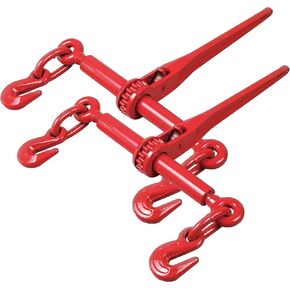 2 Pack Chain Binder 3/8" to 1/2", 9200LBS Load Binder, Length Adjustable Ratchet Binder, Heavy Duty Cargo Binder w/ G70 Hooks, Super Tow Chain Tightener for Hauling Towing