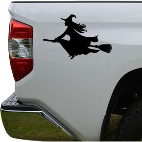 Rosie Decals Witch Flying Broomstick Die Cut Vinyl Decal Sticker For Car Truck Motorcycle Window Bumper Wall Decor Size- [6 inch/15 cm] Wide Color- Matte White